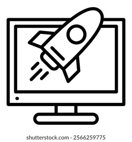 Launch Project Icon Element For Design