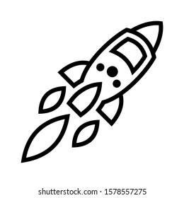 Launch Project Rocket Icon Vector for Startup Line Series