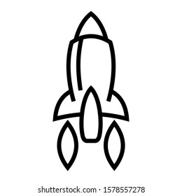 Launch Project Rocket Icon Vector for Startup Line Series