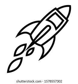 Launch Project Rocket Icon Vector for Startup Line Series