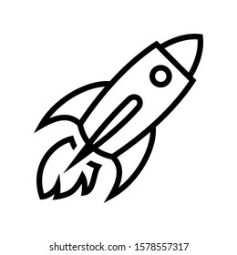 Launch Project Rocket Icon Vector for Startup Line Series