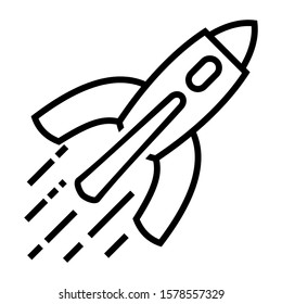 Launch Project Rocket Icon Vector for Startup Line Series