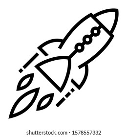 Launch Project Rocket Icon Vector for Startup Line Series