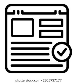 Iniciar vector de contorno de icono web del proyecto. Informar creativo. Iniciar nuevo
