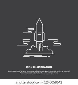 launch, Publish, App, shuttle, space Icon. Line vector symbol for UI and UX, website or mobile application