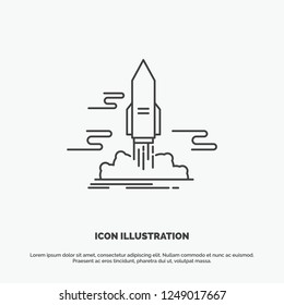 Launch, Publish, App, Shuttle, Space Icon. Line Vector Gray Symbol For UI And UX, Website Or Mobile Application