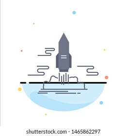 launch, Publish, App, shuttle, space Flat Color Icon Vector. Vector Icon Template background