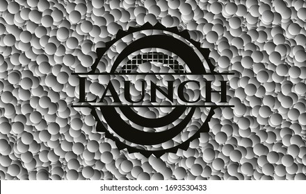 Starten Sie realistisches schwarzes Emblem mit grauem Hintergrund. Vektorillustration Illustration. Detaillierte Angaben.