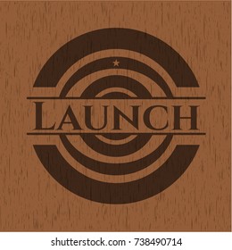 Launch realistic wooden emblem