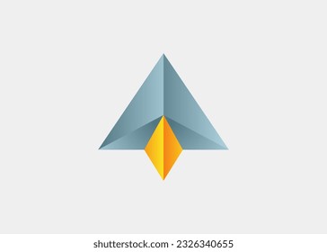 Launch rocket 3d logo design