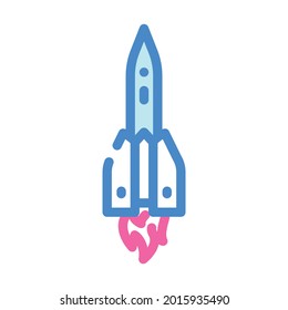 launch rocket color icon vector. launch rocket sign. isolated symbol illustration