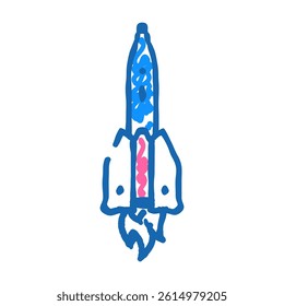 launch rocket doodle icon sketch vector. launch rocket sign. isolated symbol illustration