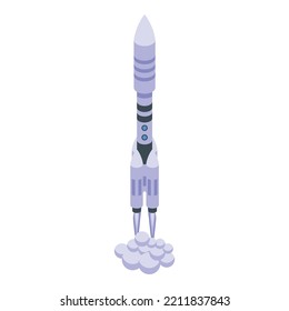 Launch rocket icon isometric vector. Space spaceship. Idea start
