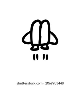 launch rocket icon in vector. Logotype - Doodle