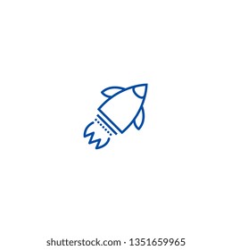 Launch rocket  line icon concept. Launch rocket  flat  vector symbol, sign, outline illustration.
