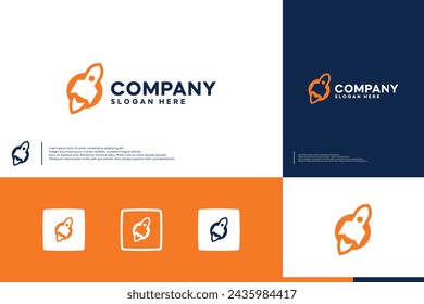 launch rocket logo , space, logo design vector.