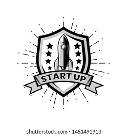 launch rocket logo for start up