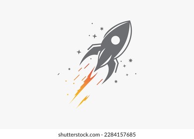 Rocket-Logo starten. Für Unternehmen und Technologie verwendbar
