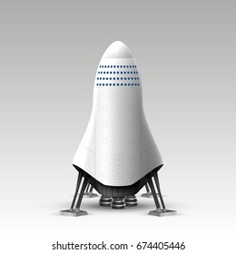 Launch rocket on white background, Creative idea startup. Vector illustration