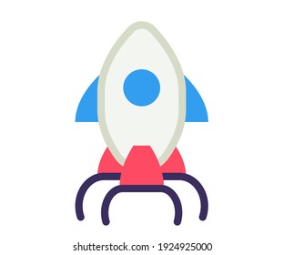 launch rocket release single isolated icon with flat style
