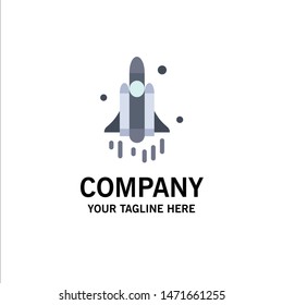 Launch, Rocket, Space, Technology Business Logo Template. Flat Color