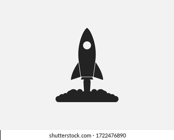 Launch, rocket, startup icon. Vector illustration, flat design.