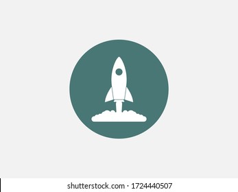 Launch, rocket, startup icon. Vector illustration, flat design.