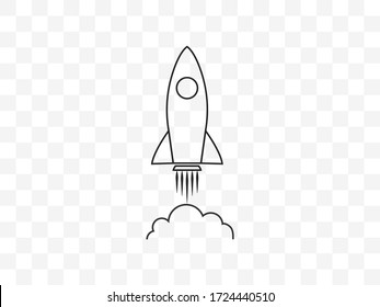 Launch, rocket, startup icon. Vector illustration, flat design.