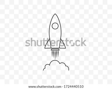 Launch, rocket, startup icon. Vector illustration, flat design.