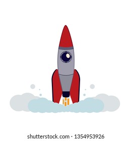 Launch rocket vector graphics
