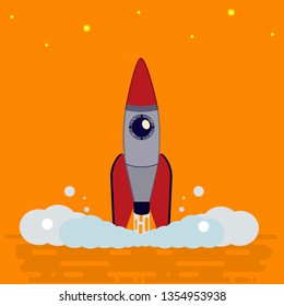 Launch rocket vector graphics