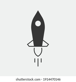 launch rocket vector icon launching spaceship