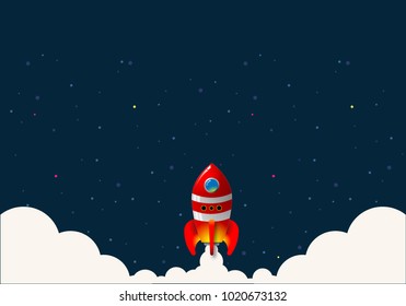 Launch of the space rocket vector.