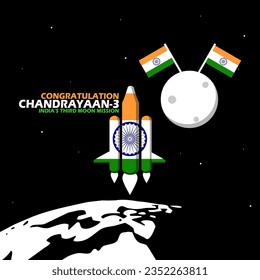 The launch of the Space Satellite rocket mission from India's country called Chandrayaan 3 to the moon
