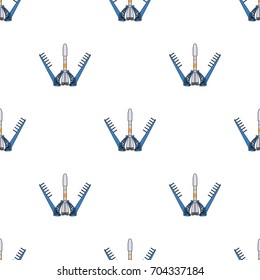 Launch of the spaceship. Space technology single icon in cartoon style vector symbol stock illustration web.