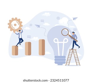 Launch Startup of business Development, process, Innovation product, and creative idea. flat vector modern illustration