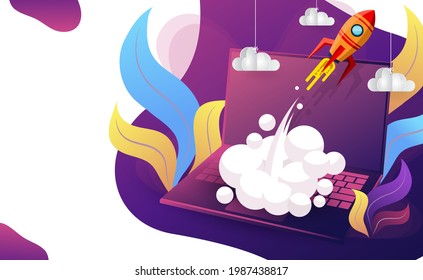 Launch of startup a business project concept