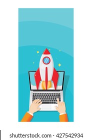 launch start-up illustration banner