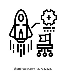launch startup line icon vector. launch startup sign. isolated contour symbol black illustration