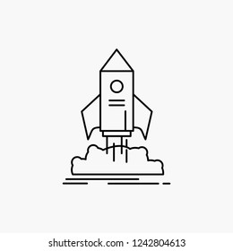 launch, startup, ship, shuttle, mission Line Icon. Vector isolated illustration