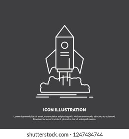 launch, startup, ship, shuttle, mission Icon. Line vector symbol for UI and UX, website or mobile application