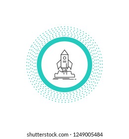 launch, startup, ship, shuttle, mission Line Icon. Vector isolated illustration
