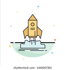 launch, startup, ship, shuttle, mission Flat Color Icon Vector