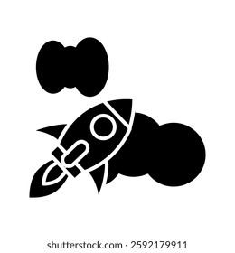 Launch symbol with Rocket icon. Simple outline rocket signs set. Rocket launched icon. vector illustration, pictogram isolated on white background. color editable