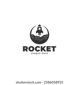 Launch Takeoff Rocket Jet Spaceship modern logo word mark logotype design