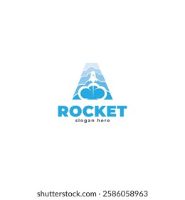 Launch Takeoff Rocket Jet Spaceship modern logo word mark logotype design