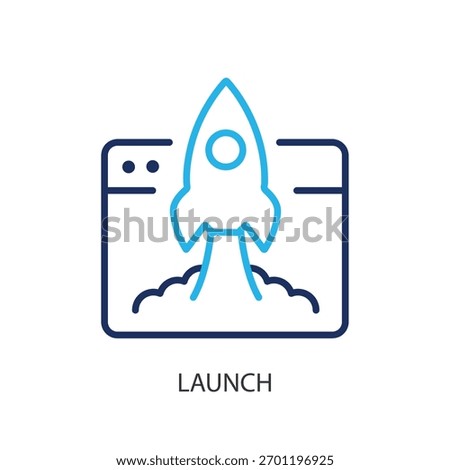 Launch thin line icons. Original vector illustration.