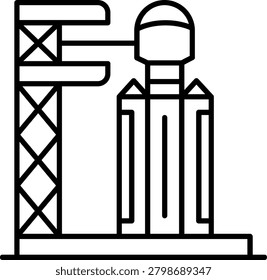 Launch Tower Illustration vector Icon Design