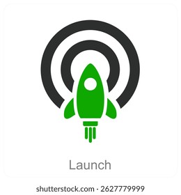 Iniciar design de conceito de ícone de vetor