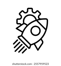 launch Vector Lineal Icon on white background.